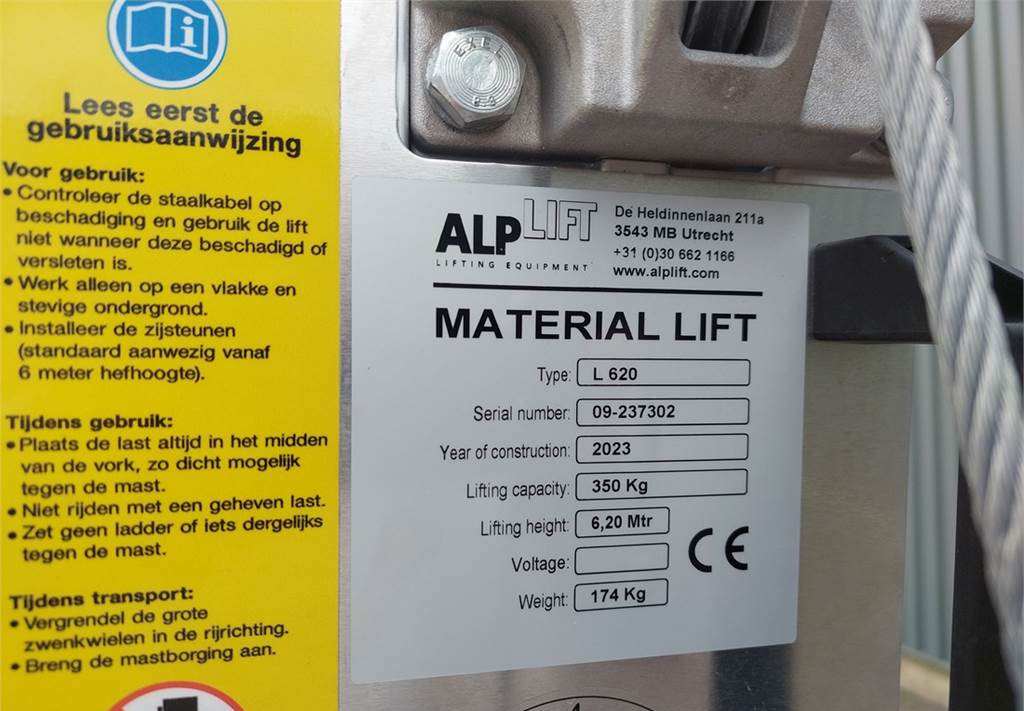 مرفاع مفصلي ALPLIFT Large 620 Material Lift, Valid inspection,: صورة 5
