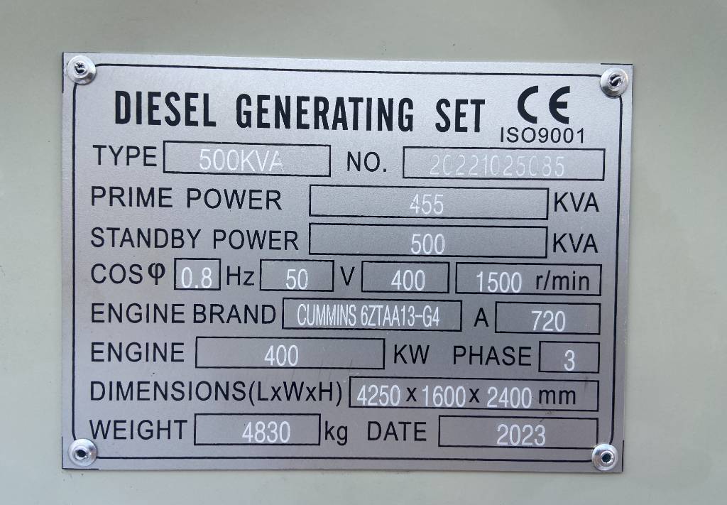 مجموعة المولد Cummins 6ZTAA13-G4 - 500 kVA Generator - DPX-19845: صورة 4