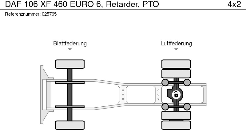 مقطورة السحب DAF 106 XF 460 EURO 6, Retarder, PTO: صورة 12