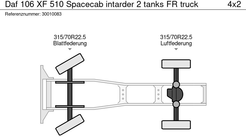 مقطورة السحب DAF 106 XF 510 Spacecab intarder 2 tanks FR truck: صورة 14
