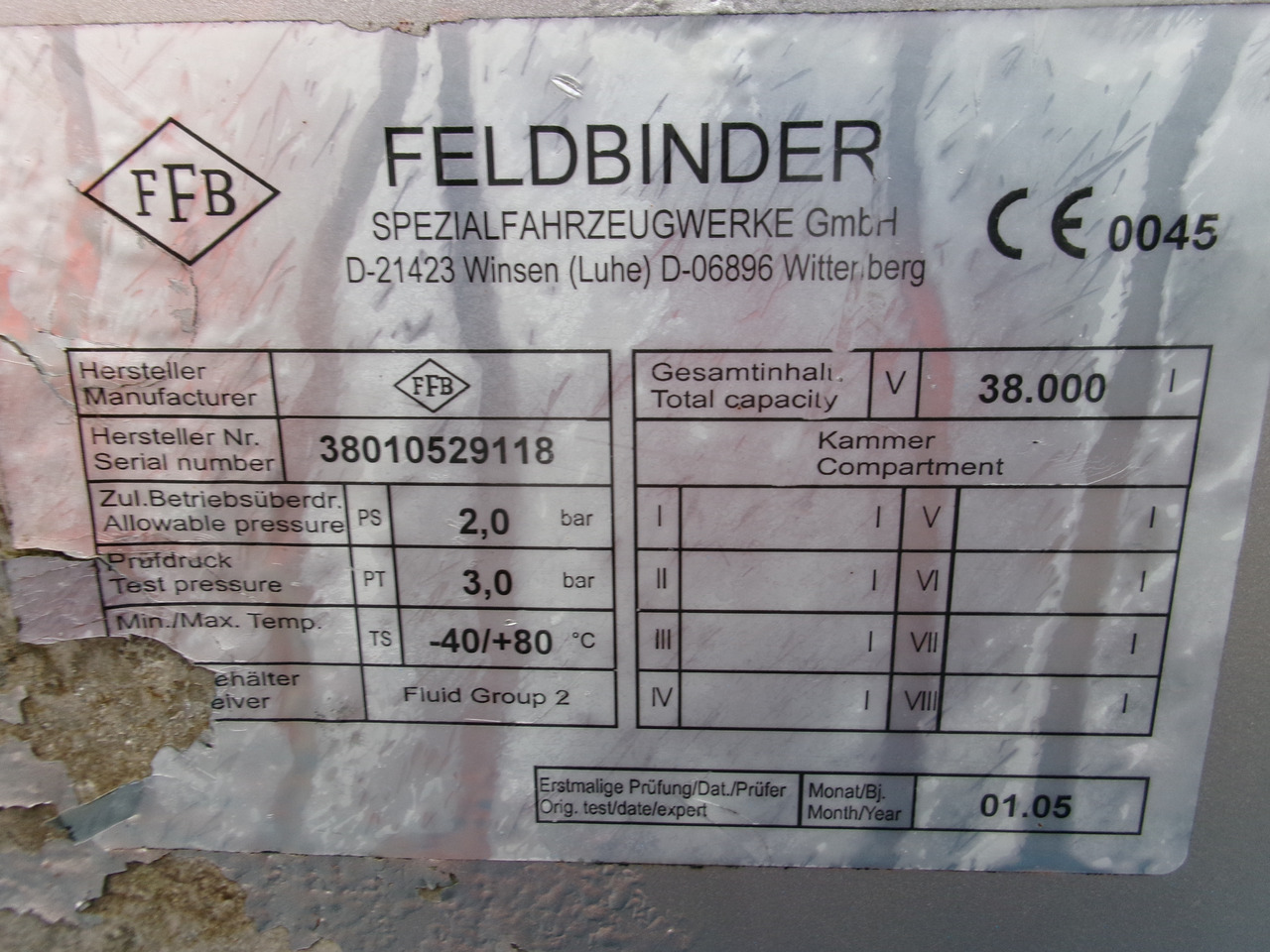 نصف مقطورة صهريج لنقل الدقيق Feldbinder Powder tank alu 38 m3 (tipping): صورة 28