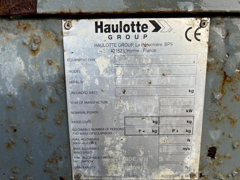 منصة جومحمولةية HAULOTTE 16 RTJ PRO, 4x4, 3390 mth: صورة 12