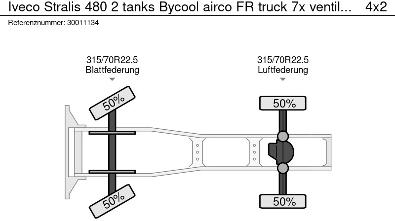 مقطورة السحب Iveco Stralis 480 2 tanks Bycool airco FR truck 7x ventilated seats: صورة 14