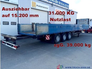 نصف مقطورة مسطحة Kögel SN24 Spezial Verlängerbar auf 15,20m NL 31.000kg: صورة 1