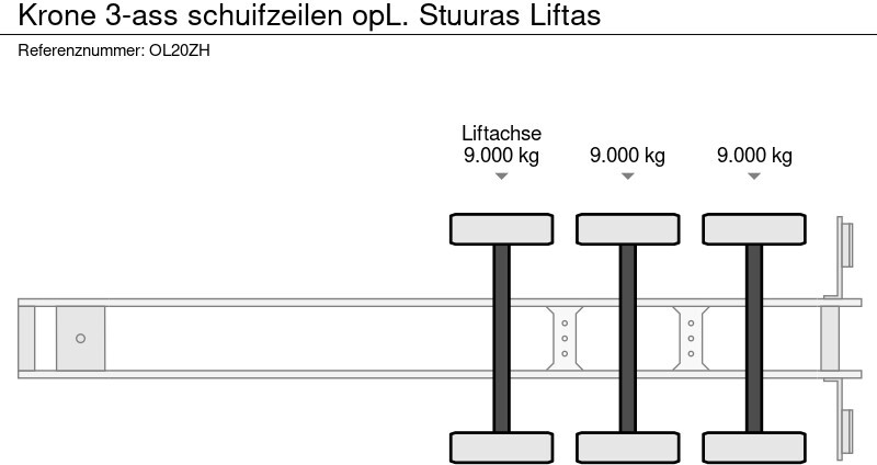 نصف مقطورة بستائر جانبية Krone 3-ass schuifzeilen opL. Stuuras Liftas: صورة 9