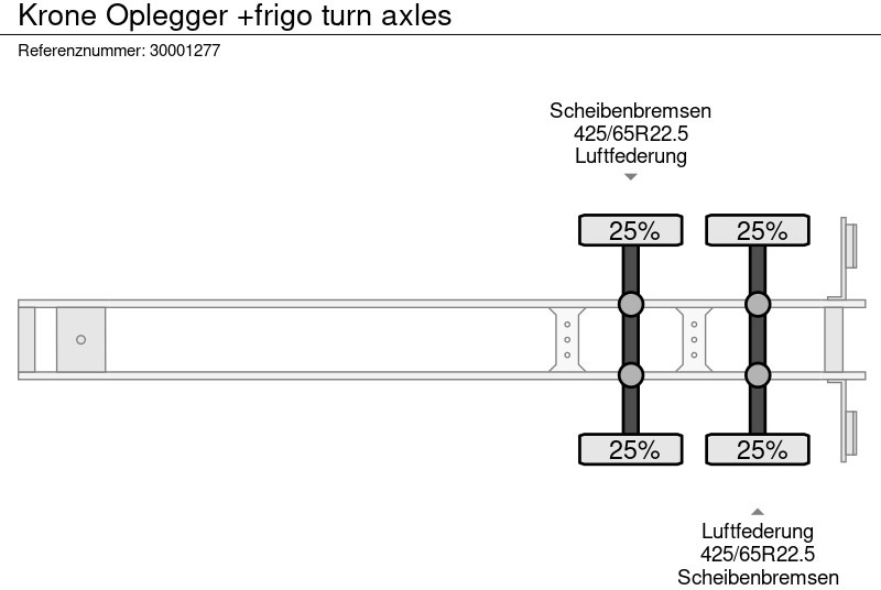 نصف مقطورة للتبريد Krone Oplegger +frigo turn axles: صورة 14