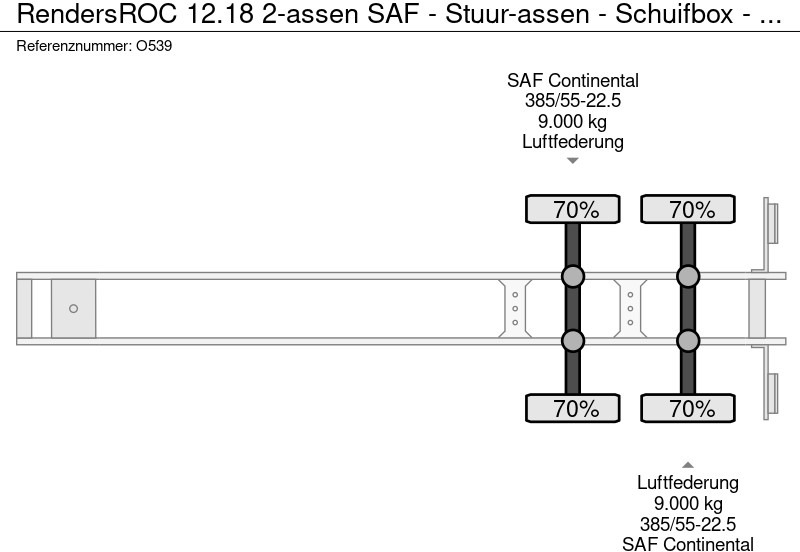 نصف مقطورة بصندوق مغلق Renders ROC 12.18 2-assen SAF - Stuur-assen - Schuifbox - LZV (O539): صورة 17