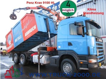 شاحنة قلاب Scania 124G 420 Schrott+Altmetall+Recyling 34m³ Kran: صورة 1