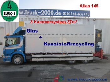 شاحنة قمامة Scania P380 Glas/Wertstoff Recycling Kran 3Kammern 37mÂ³: صورة 1