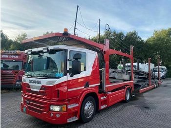 شاحنة نقل سيارات شاحنة Scania P420 4X2 RETARDER EURO 5 + ROLFO 2 AS AANHANGWAG: صورة 1