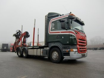 مقطورة الغابات, شاحنة لنقل الأخشاب Scania R580 V8 6x4 Heckkran Penz 9200 SHL: صورة 1
