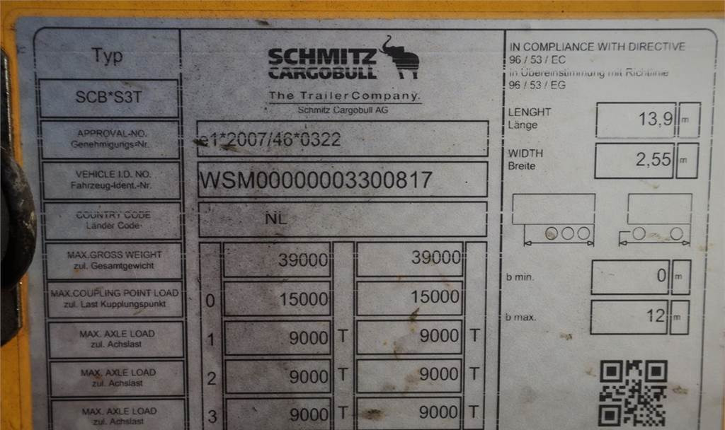 نصف مقطورة بستائر جانبية Schmitz CARG Cargobull SCB53T CoC Documents, TuV Loading C: صورة 4