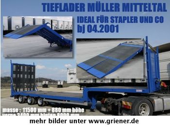 Müller-Mitteltal TS 3 / TIEFLADER HYDRAULISCHE RAMPE STAPLER / !!  - نصف مقطورة بلودر منخفض