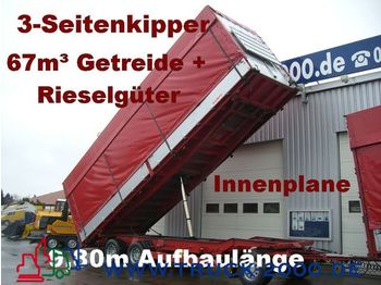 KEMPF 3-Seiten Getreidekipper 67m³   9.80m Aufbaulänge - مقطورة قلابة