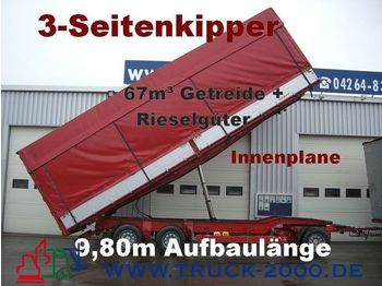 KEMPF 3-Seiten Getreidekipper 67m³   9.80m Aufbaulänge - مقطورة قلابة