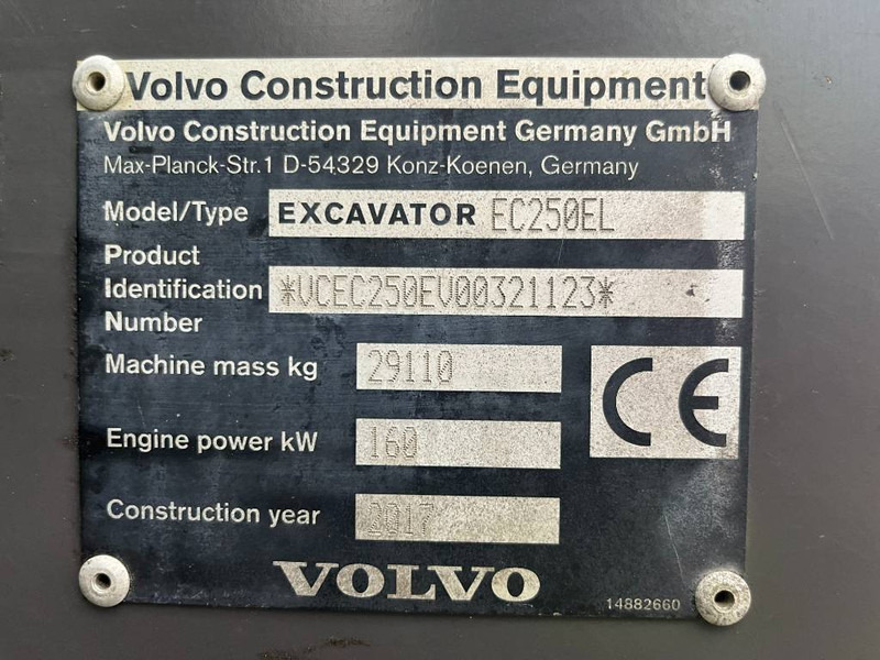 حفار زاحف Volvo EC250EL: صورة 5