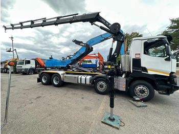 شاحنة برافعة خطافية, شاحنة كرين Renault C460 8x4 HOOKLIFT + (19m!) CRANE HIAB 288 E-6 HIDUO - RADIO - 5/6 F - STEEL SPRING / HUB REDUCTION - BE TRUCK: صورة 4