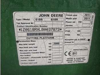 رأس الحصادة John Deere 618R: صورة 5