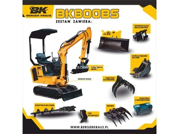 تأجير Berger Kraus Mini Excavator BK800BS torsion arm with FULL equipment Berger Kraus Mini Excavator BK800BS torsion arm with FULL equipment: صورة 1