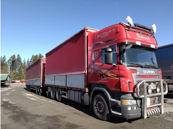 شاحنة ذات ستائر جانبية Scania Nousukapelli+Jyki kärry 3m sisäkork.liukukatot: صورة 2