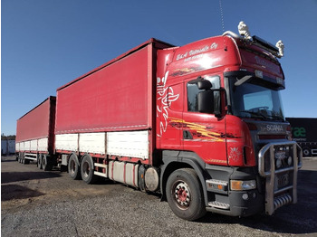 شاحنة ذات ستائر جانبية Scania Nousukapelli+Jyki kärry 3m sisäkork.liukukatot: صورة 5