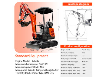 تأجير LADYS DY18 Mini Excavator CE Certification Kubota Engine(Factory Outlet) Mini Pelle Minibagger Minikoparka Miniexcavadora LADYS DY18 Mini Excavator CE Certification Kubota Engine(Factory Outlet) Mini Pelle Minibagger Minikoparka Miniexcavadora: صورة 2
