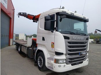 شاحنات مسطحة, شاحنة كرين SCANIA 410 6x2 Standard platform Truck: صورة 2