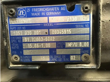 علبة التروس و قطع الغيار - شاحنة MAN Versnellingsbak 12AS2130 TD: صورة 5