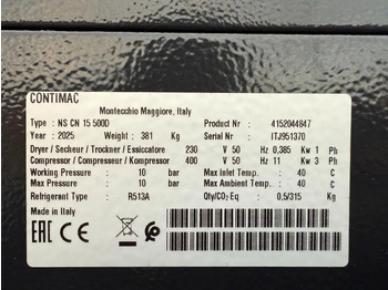 ضاغط هوائي للبيع  Fiac Contimac NS D15/500 11 kW 1410 L / min 10 Bar Schroefcompressor met Droger: صورة 3