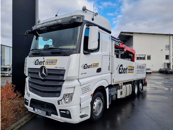 شاحنات مسطحة, شاحنة كرين Mercedes-Benz Actros 2745 L 6x2 Baustoffpritsche+Kran Retarder: صورة 2