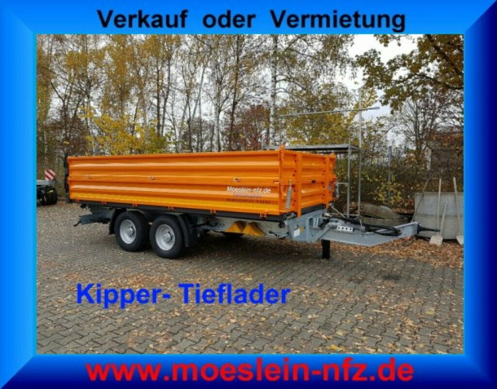 Möslein neuer Tandem 3- Seitenkipper Tiefladermit Bordw - مقطورة قلابة: صورة 1 Möslein neuer Tandem 3- Seitenkipper Tiefladermit Bordw - مقطورة قلابة: صورة 1
