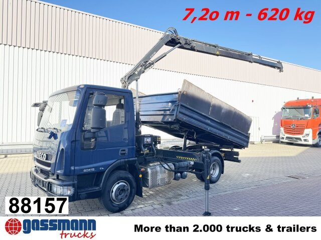Iveco EuroCargo ML80E19 4x2 mit Kran Hiab XS055B-2 - شاحنة قلاب, شاحنة كرين: صورة 1 Iveco EuroCargo ML80E19 4x2 mit Kran Hiab XS055B-2 - شاحنة قلاب, شاحنة كرين: صورة 1