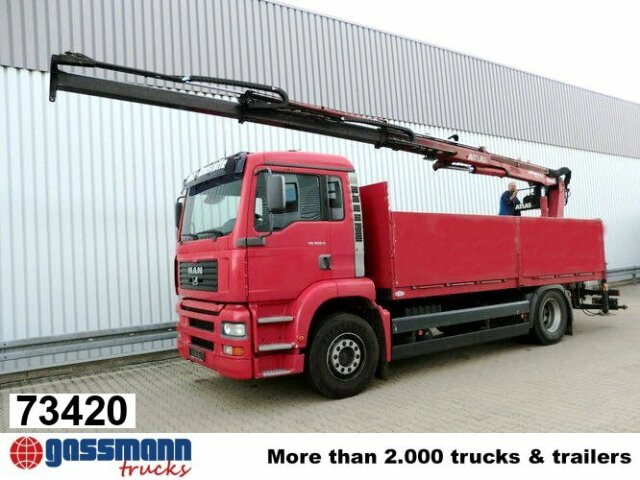 MAN TGA 18.360 4x2, Baustoff, Kran ATLAS 125.1 - شاحنات مسطحة, شاحنة كرين: صورة 1 MAN TGA 18.360 4x2, Baustoff, Kran ATLAS 125.1 - شاحنات مسطحة, شاحنة كرين: صورة 1