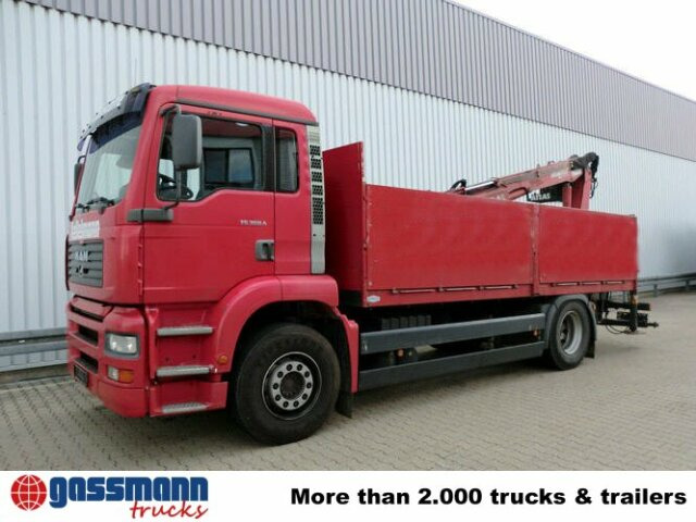 شاحنات مسطحة, شاحنة كرين MAN TGA 18.360 4x2, Baustoff, Kran ATLAS 125.1: صورة 8