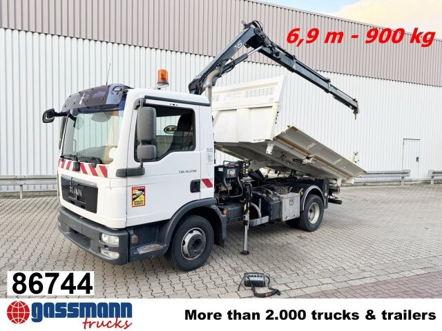 MAN TGL 12.250/340 4X2 BB, Bordmatik, Kran Hiab 066 - شاحنة قلاب, شاحنة كرين: صورة 1 MAN TGL 12.250/340 4X2 BB, Bordmatik, Kran Hiab 066 - شاحنة قلاب, شاحنة كرين: صورة 1
