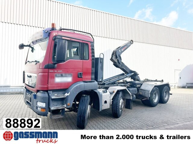 MAN TGS 35.400 8x4 BL, Schub-Knick bis 6,5m - شاحنة برافعة خطافية: صورة 1 MAN TGS 35.400 8x4 BL, Schub-Knick bis 6,5m - شاحنة برافعة خطافية: صورة 1