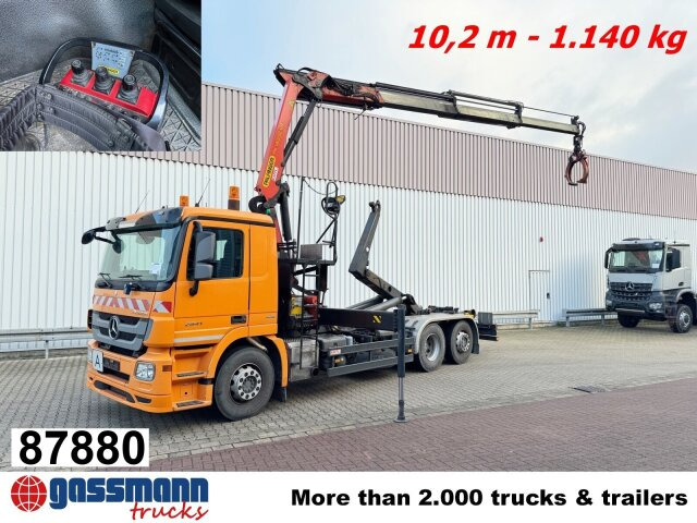 Mercedes-Benz Actros 2541 L 6x2, Lenkachse, Meiller RK 20.65, - شاحنة برافعة خطافية, شاحنة كرين: صورة 1 Mercedes-Benz Actros 2541 L 6x2, Lenkachse, Meiller RK 20.65, - شاحنة برافعة خطافية, شاحنة كرين: صورة 1