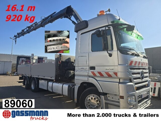 Mercedes-Benz Actros 2546 L 6x2, Hiab Kran 244 E - 6 Hiduo, - شاحنات مسطحة, شاحنة كرين: صورة 1 Mercedes-Benz Actros 2546 L 6x2, Hiab Kran 244 E - 6 Hiduo, - شاحنات مسطحة, شاحنة كرين: صورة 1