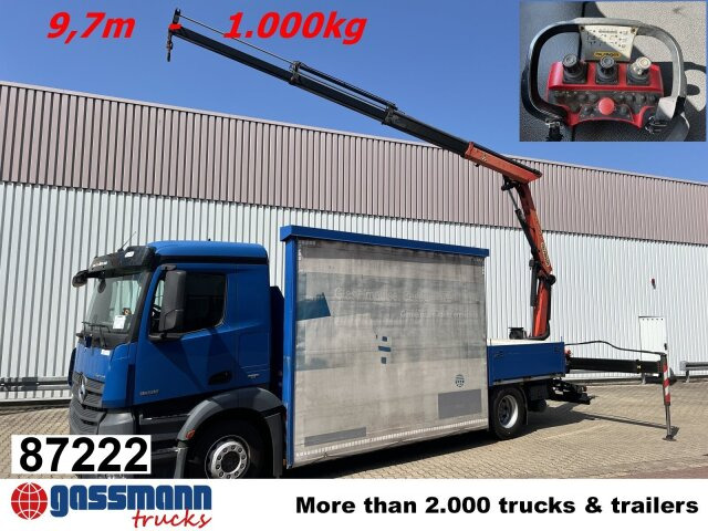 Mercedes-Benz Antos 1836 L 4x2, Glastransporter, Heckkran - شاحنات مسطحة, شاحنة كرين: صورة 1 Mercedes-Benz Antos 1836 L 4x2, Glastransporter, Heckkran - شاحنات مسطحة, شاحنة كرين: صورة 1