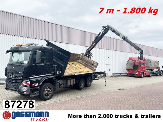 Mercedes-Benz Arocs 3345 K 6x4, Heckkran Hiab Jonsered - شاحنة قلاب, شاحنة كرين: صورة 1 Mercedes-Benz Arocs 3345 K 6x4, Heckkran Hiab Jonsered - شاحنة قلاب, شاحنة كرين: صورة 1