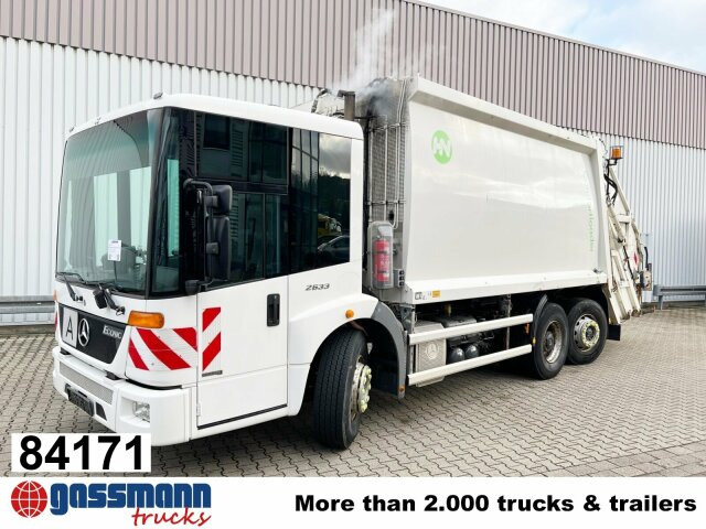 Mercedes-Benz Econic 2633 L/NLA 6x2/4, Lenkachse, - شاحنة قمامة: صورة 1 Mercedes-Benz Econic 2633 L/NLA 6x2/4, Lenkachse, - شاحنة قمامة: صورة 1