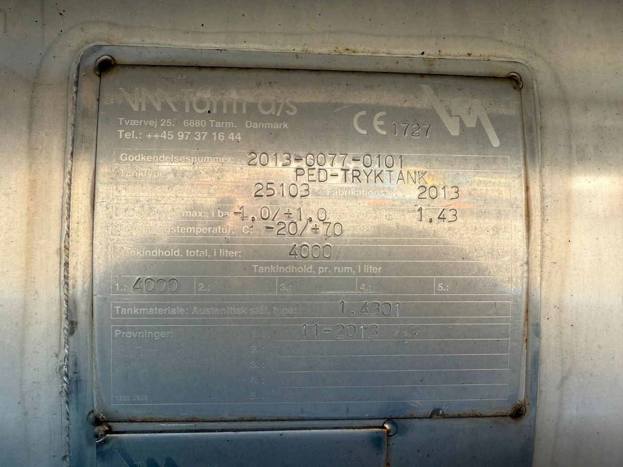 MAN TGM 14.250 VM-Tarm Stainless Steel 4000 l. Kombi - فراغ شاحنة: صورة 5 MAN TGM 14.250 VM-Tarm Stainless Steel 4000 l. Kombi - فراغ شاحنة: صورة 5