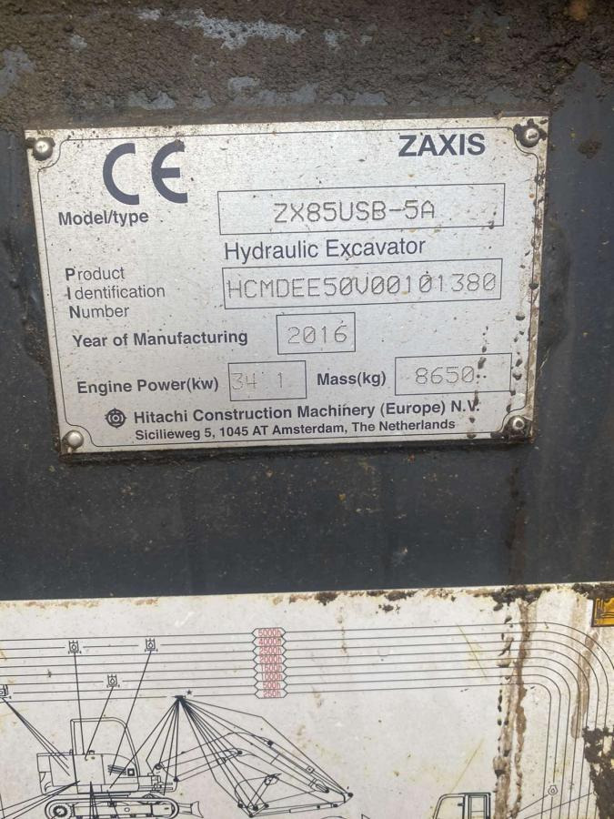 Hitachi ZX85USB-5A - حفار زاحف: صورة 4 Hitachi ZX85USB-5A - حفار زاحف: صورة 4
