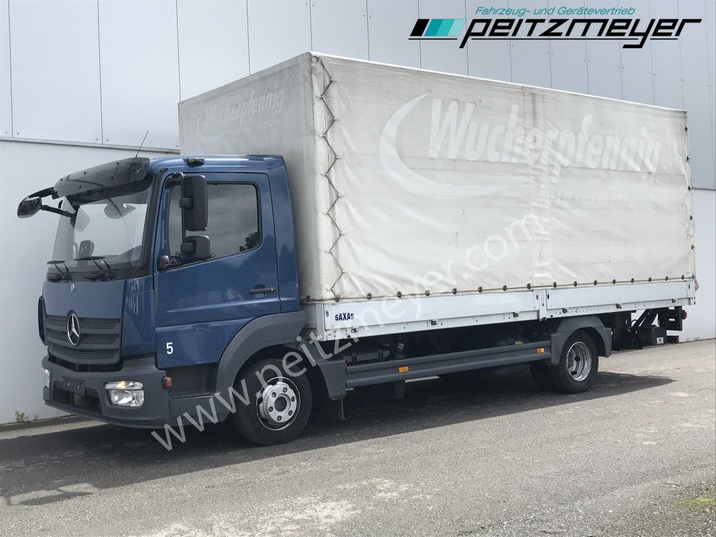 MERCEDES-BENZ Atego 818 L Pritsche+LBW, Klima, 2 x AHK - شاحنة ذات ستائر جانبية: صورة 1 MERCEDES-BENZ Atego 818 L Pritsche+LBW, Klima, 2 x AHK - شاحنة ذات ستائر جانبية: صورة 1