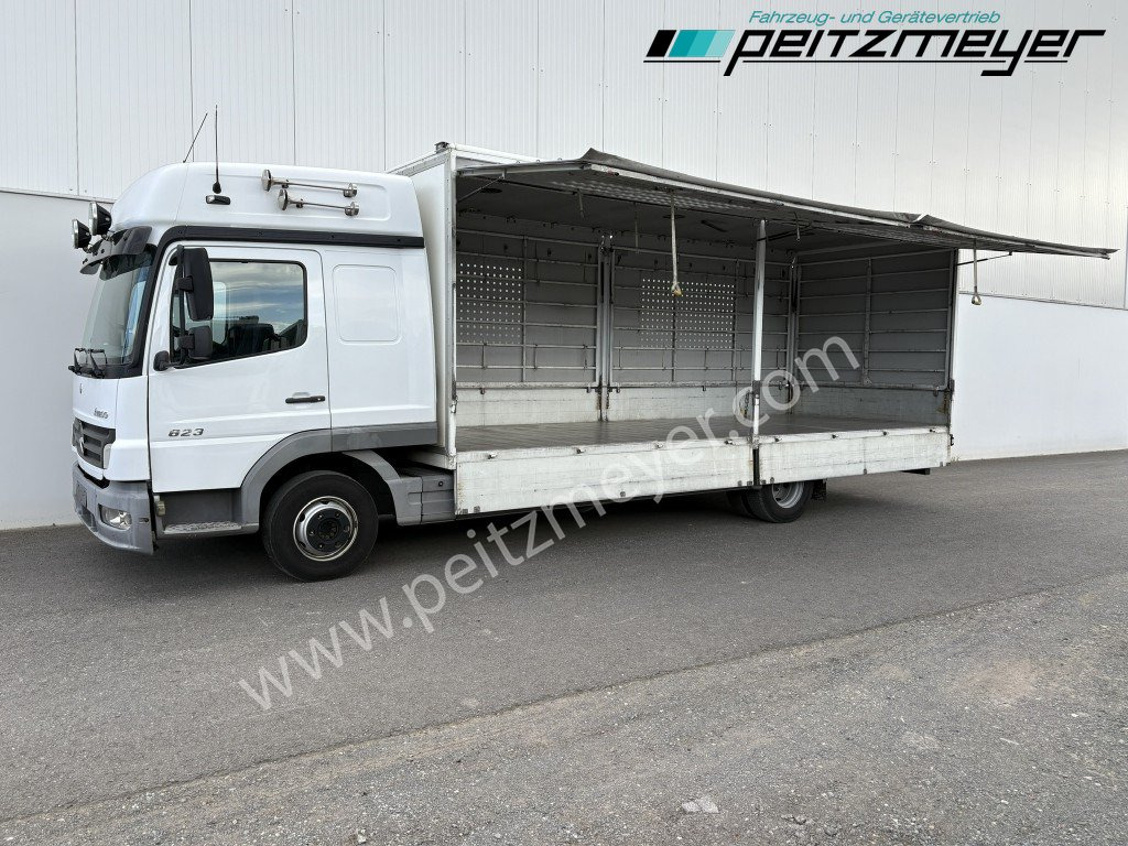 MERCEDES-BENZ Atego 823 L Geflügelpritsche L - Fahrerhaus, Klima, 2 x AHK - شاحنة صندوقية: صورة 1 MERCEDES-BENZ Atego 823 L Geflügelpritsche L - Fahrerhaus, Klima, 2 x AHK - شاحنة صندوقية: صورة 1