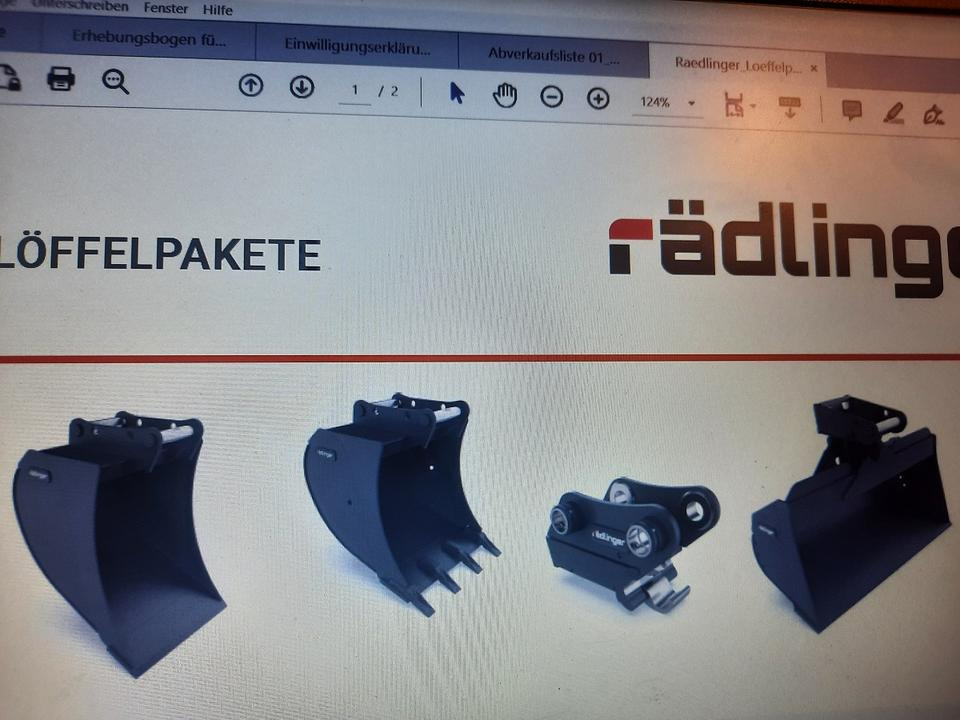 Rädlinger Löffelpaket 6 - 8 to mit MS 08 Schnellwechsler Yanmar - بكت حفار: صورة 1 Rädlinger Löffelpaket 6 - 8 to mit MS 08 Schnellwechsler Yanmar - بكت حفار: صورة 1