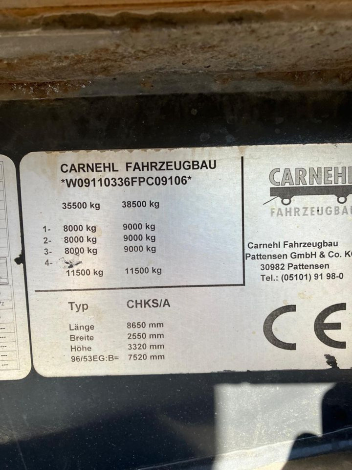 نصف مقطورة قلابة CARNEHL Kippauflieger CHKS A Kippauflieger: صورة 6 نصف مقطورة قلابة CARNEHL Kippauflieger CHKS A Kippauflieger: صورة 6