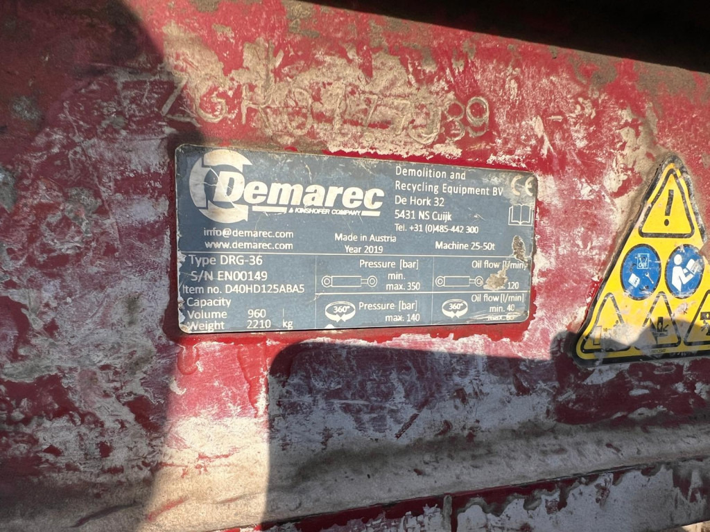 Demarec Sortiergreifer DRG 36 Anbaugeräte Baumaschinen Sortiergreifer 960Ltr. für Maschine 25-50to - كلّاب: صورة 4 Demarec Sortiergreifer DRG 36 Anbaugeräte Baumaschinen Sortiergreifer 960Ltr. für Maschine 25-50to - كلّاب: صورة 4