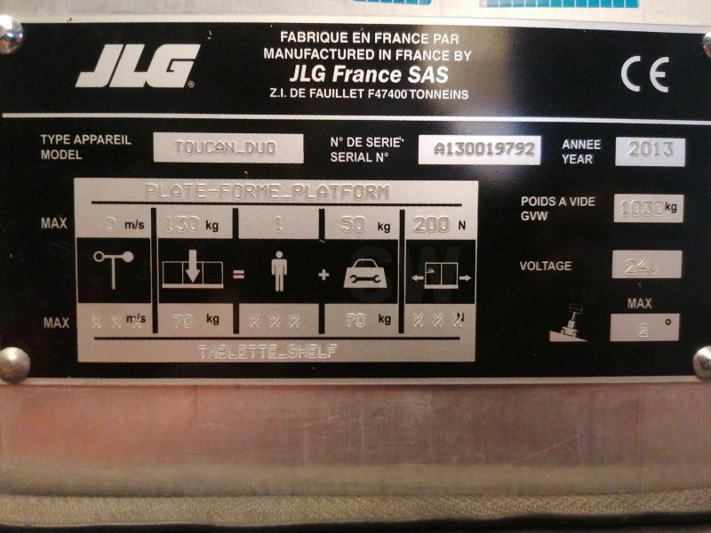 JLG Toucan Duo - مرفاع بصاري عمودي: صورة 2 JLG Toucan Duo - مرفاع بصاري عمودي: صورة 2