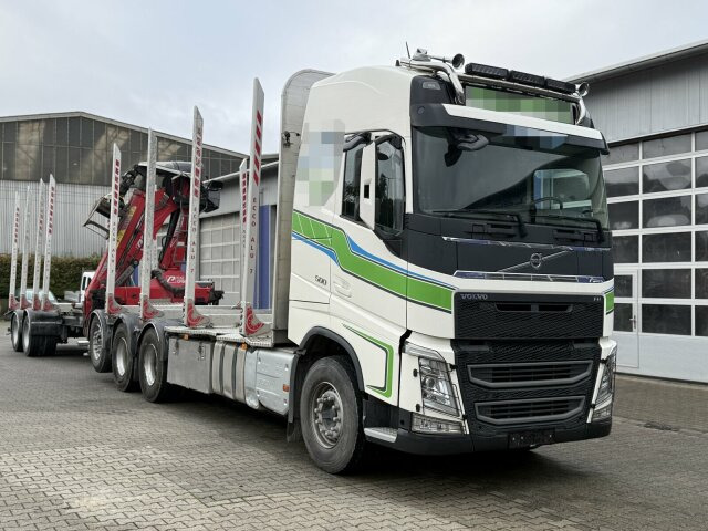 Volvo FH 510 8x4 Holztransporter Kran PENZ + Anhänger - شاحنة قطع الأشجار, شاحنة كرين: صورة 1 Volvo FH 510 8x4 Holztransporter Kran PENZ + Anhänger - شاحنة قطع الأشجار, شاحنة كرين: صورة 1